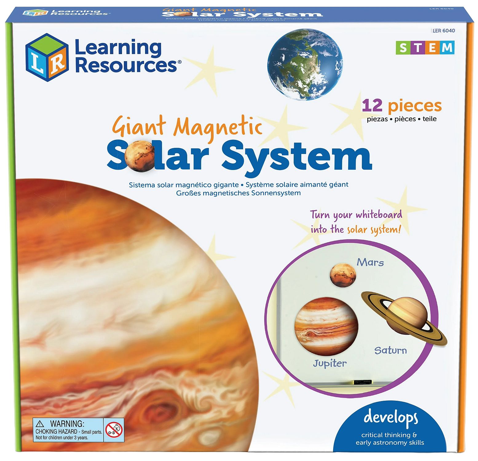 Trusă educațională Learning Resources - Sistem solar magnetic, mare