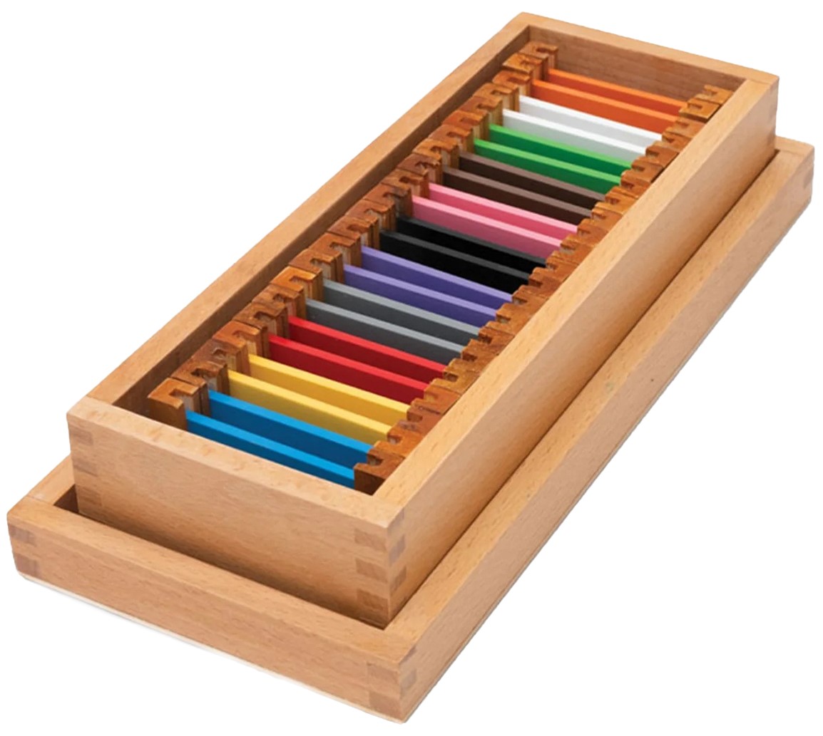 Kit educațional  Nowa Szkola Montessori - Cutie cu plăci colorate №2, 22 piese