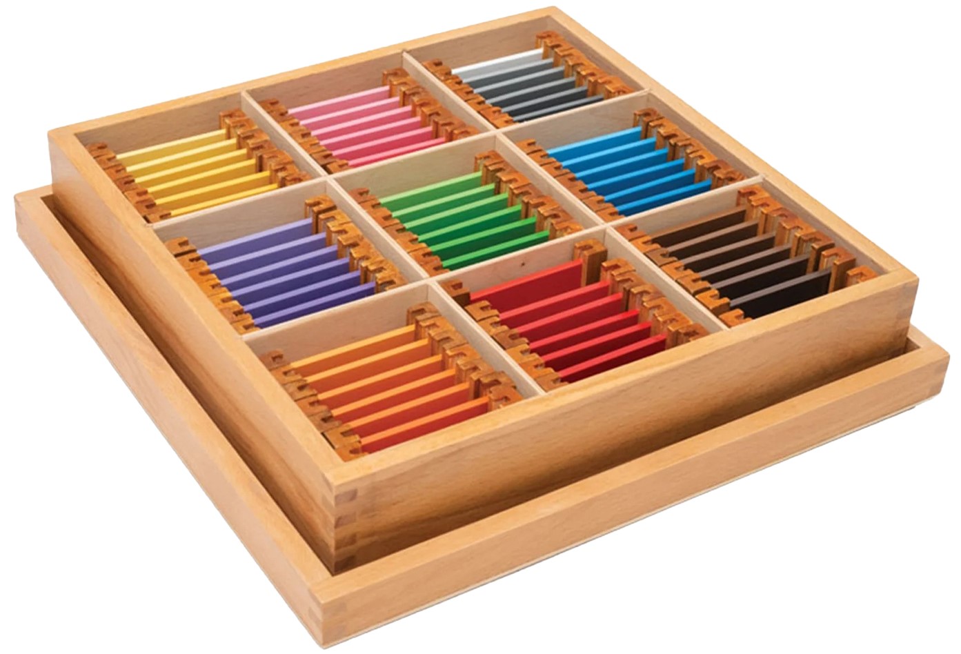 Kit educațional  Nowa Szkola Montessori - Cutie cu plăci colorate№4, 63 piese