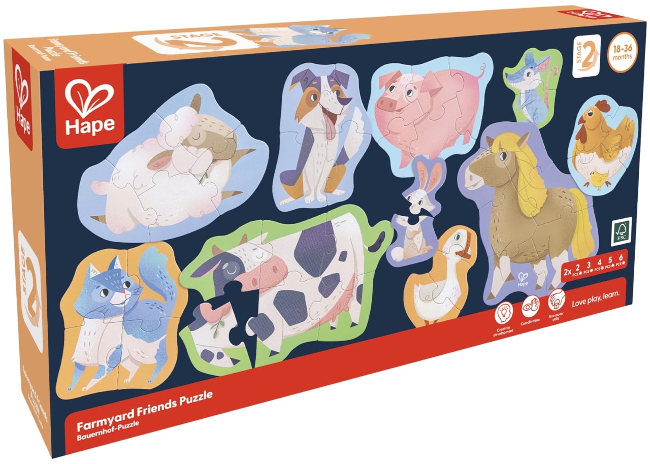 Puzzle educațional Hape International - Prieteni de la fermă