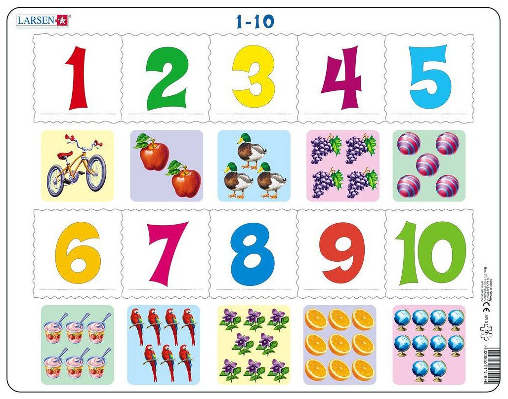 Puzzle educațional Larsen din 10 piese - Numără până la 10