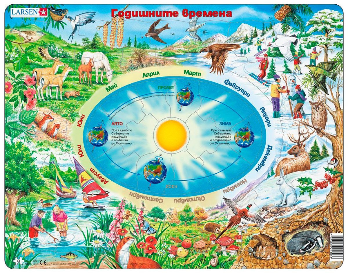 Puzzle educațional Larsen din 44 piese - Anotimpuri