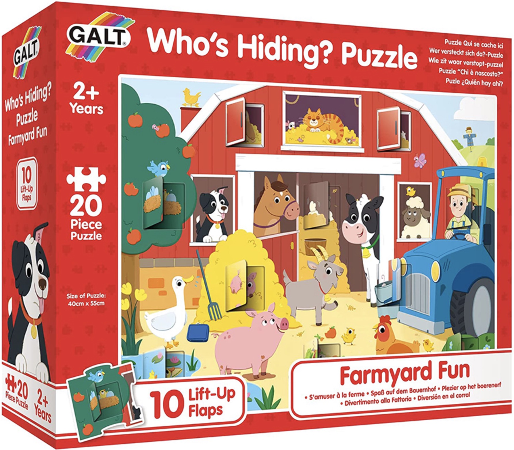 Puzzle educațional cu clapete Galt - Cine se ascunde în fermă?