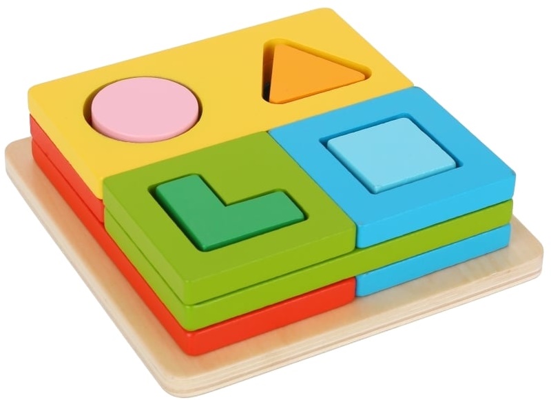 Jucărie educativă  Tooky Toy - Sortator de lemn, Multi-shape