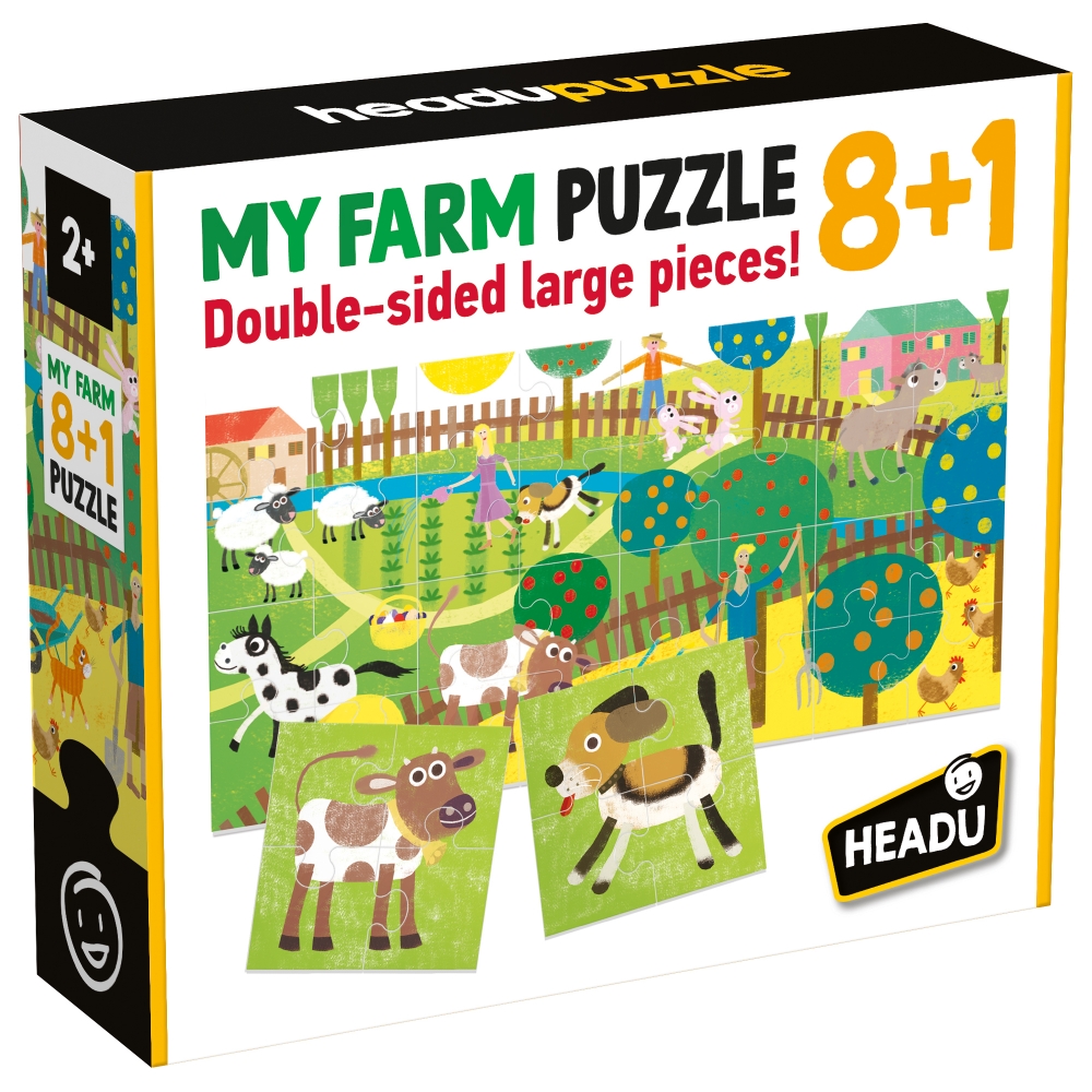 Puzzle educativ  Headu - Ferma, 8+1