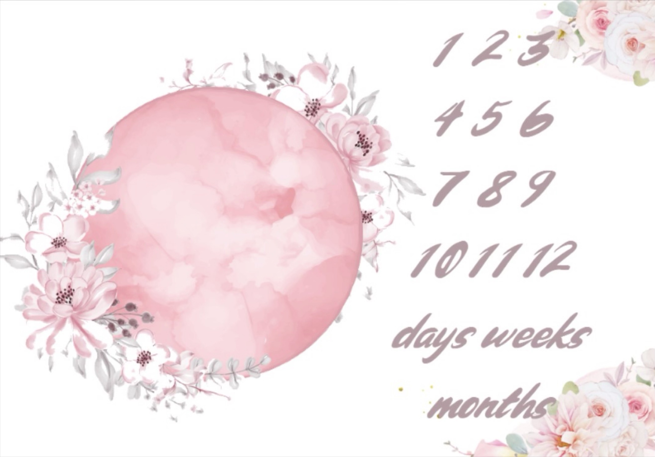 Pătură decorativă pentru fotografii Milestone - Luna, 75 x 100 cm, roz