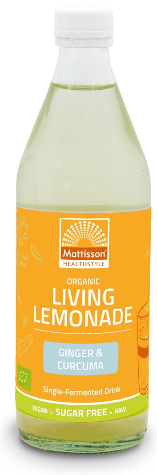 Ogranic Living Lemonade, Ginger &amp; Curcuma, 500 ml, Mattisson Healthstyle