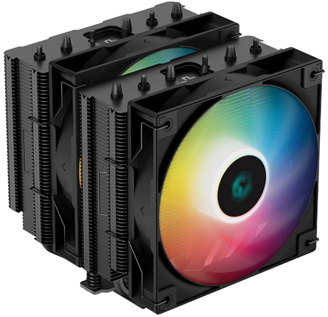 Cooler DeepCool - AG620 Negru ARGB, 2x 120 mm