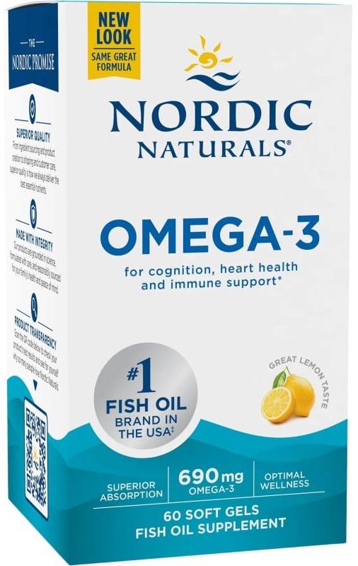 Omega-3, 690 mg, 60 capsule de gel, Nordic Naturals
