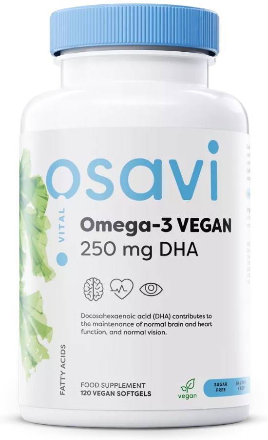 Omega-3 Vegan, 250 mg DHA, 120 capsule gel, Osavi