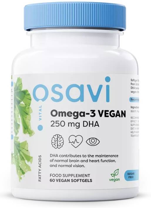 Omega-3 Vegan, 250 mg DHA, 60 capsule gel, Osavi