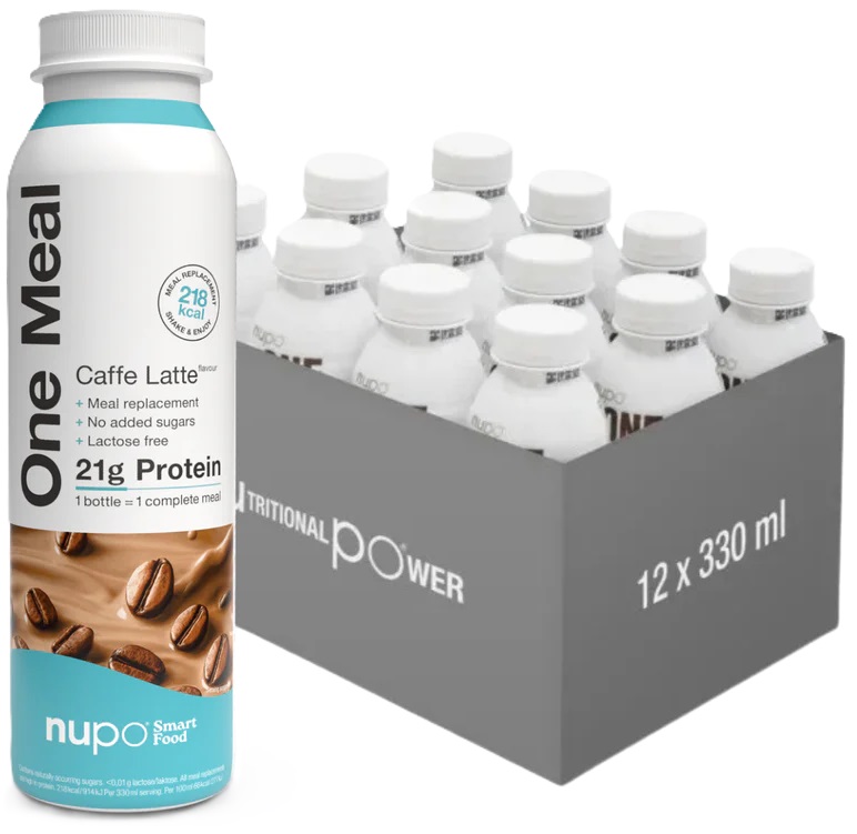 One Meal +Prime Shake proteic, cafea latte, 12 х 330 ml, Nupo