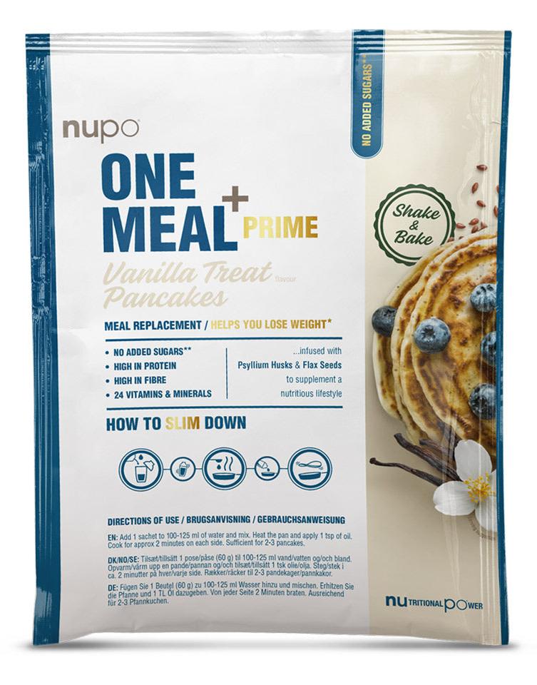 One Meal +Prime Clătite proteice, vanilie, 60 g, Nupo