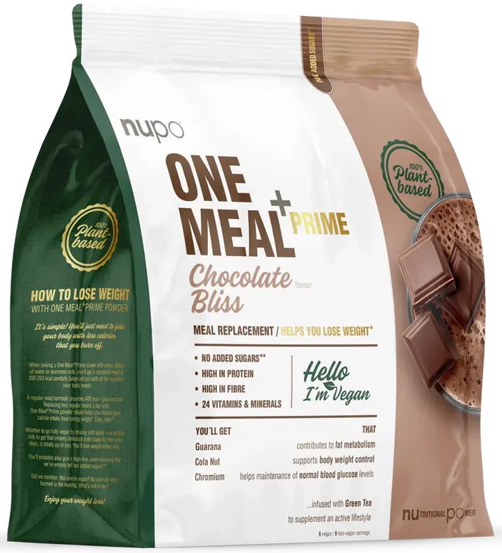One Meal +Prime Shake vegan, ciocolată, 360 g, Nupo