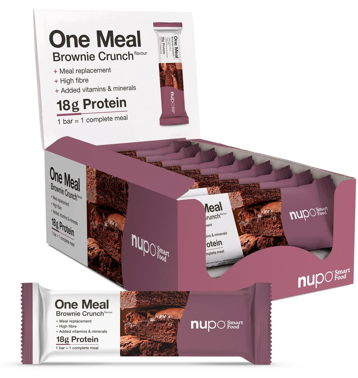 One Meal Baton proteic, brownie crocant, 15 х 60 g, Nupo
