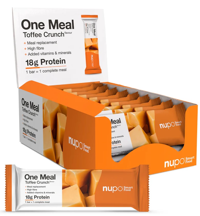 One Meal Baton proteic, toffee crunch, 15 х 60 g, Nupo