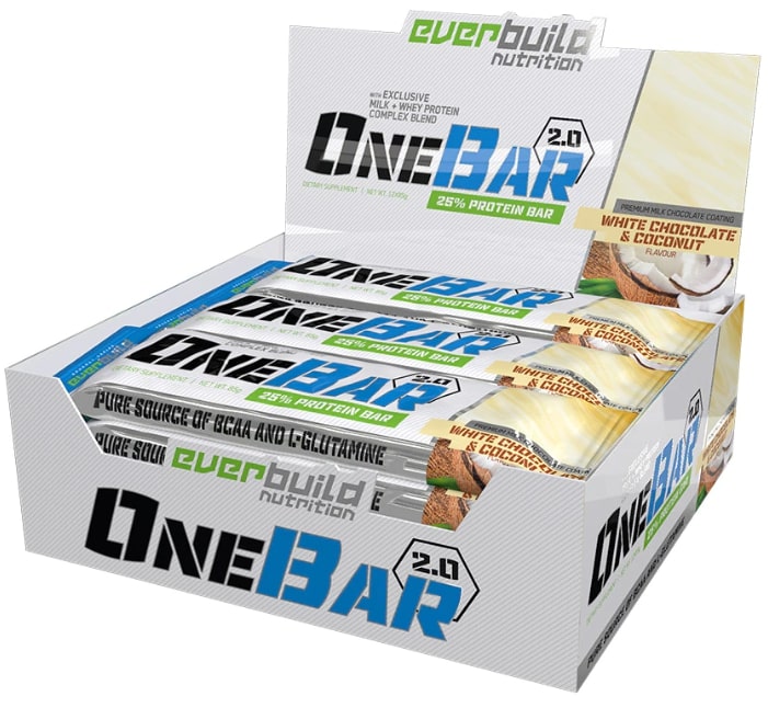 OneBar Batoane proteice, ciocolată albă și cocos, 12 buc, Everbuild