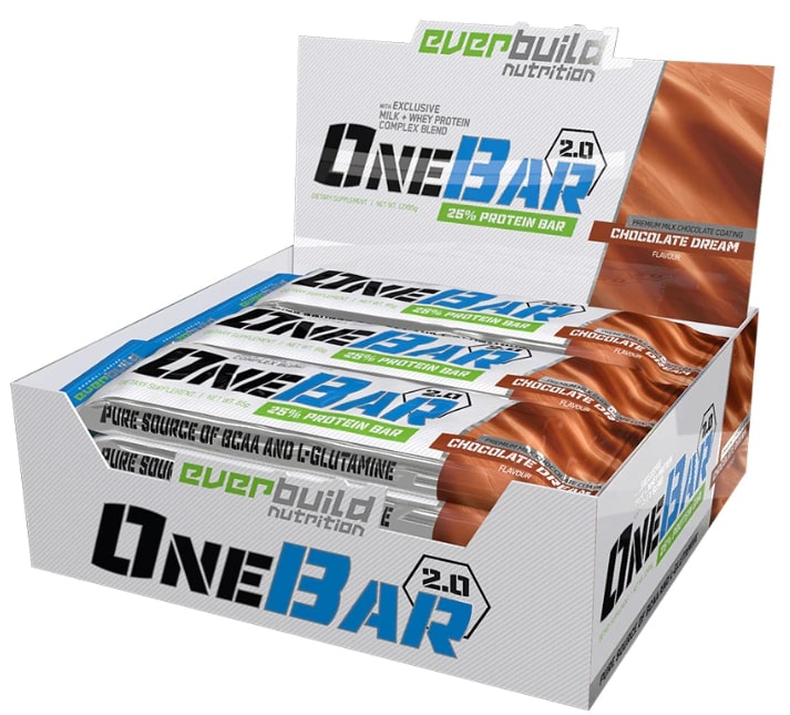 OneBar Batoane proteice, ciocolată dublă, 12 buc, Everbuild