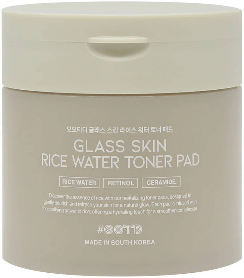 OOTD Plasturi toner facial cu apă de orez și retinol Glass Skin, 70 buc