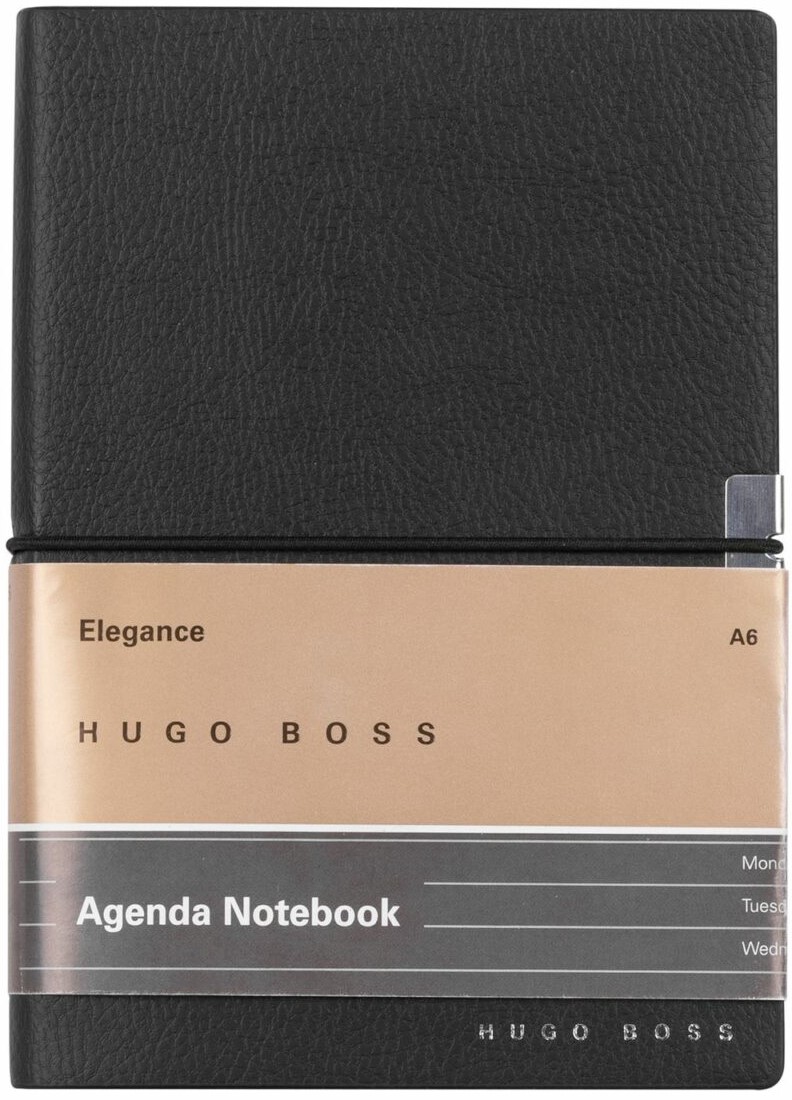 Organizator Hugo Boss Elegance Storyline - A6, cu linii, negru