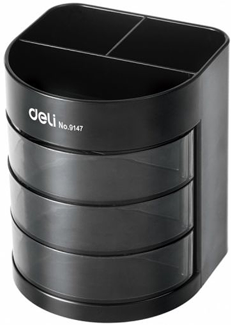 Suport birou 6 compartimente negru Deli Suport birou 6 compartimente negru Deli - imagine 2