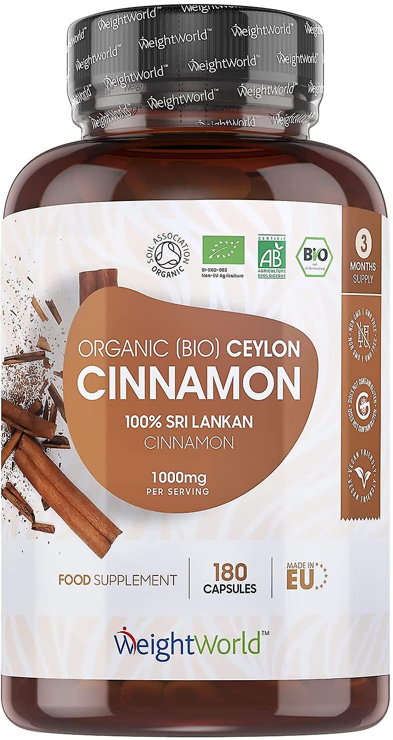 Organic Ceylon Cinnamon, 180 capsule, Weight World