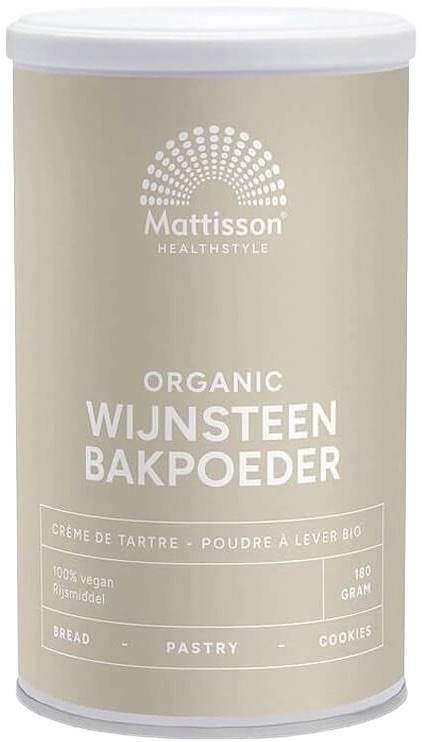 Organic Cream of Tartar Baking Powder, 180 g, Mattisson Healthstyle