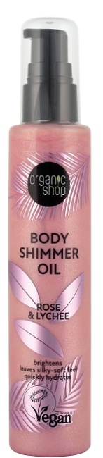 Organic Shop Ulei de corp strălucitor Rose &amp; Lychee, 100 ml
