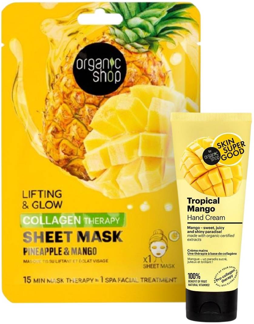 Organic Shop Set - Cremă de mâini și mască de față, 75 ml + 25 g