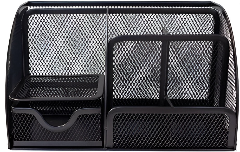 Organizator de birou - Cu 7 compartimente, negru