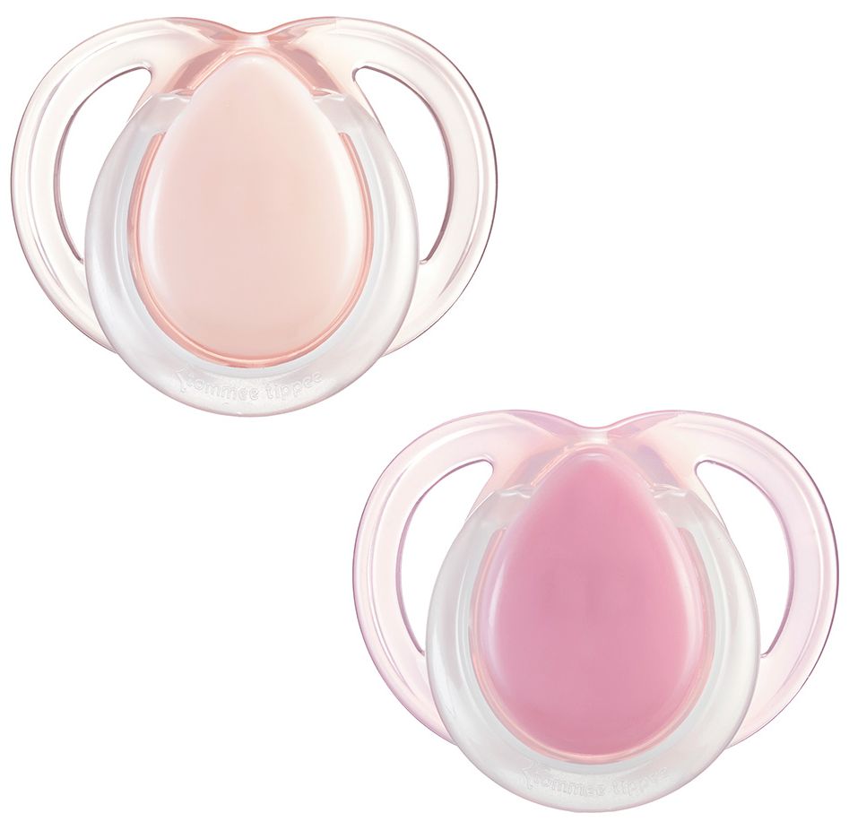 Suzete ortodontice Tommee Tippee - Night Time, 0-6 luni, 2 buc, roz