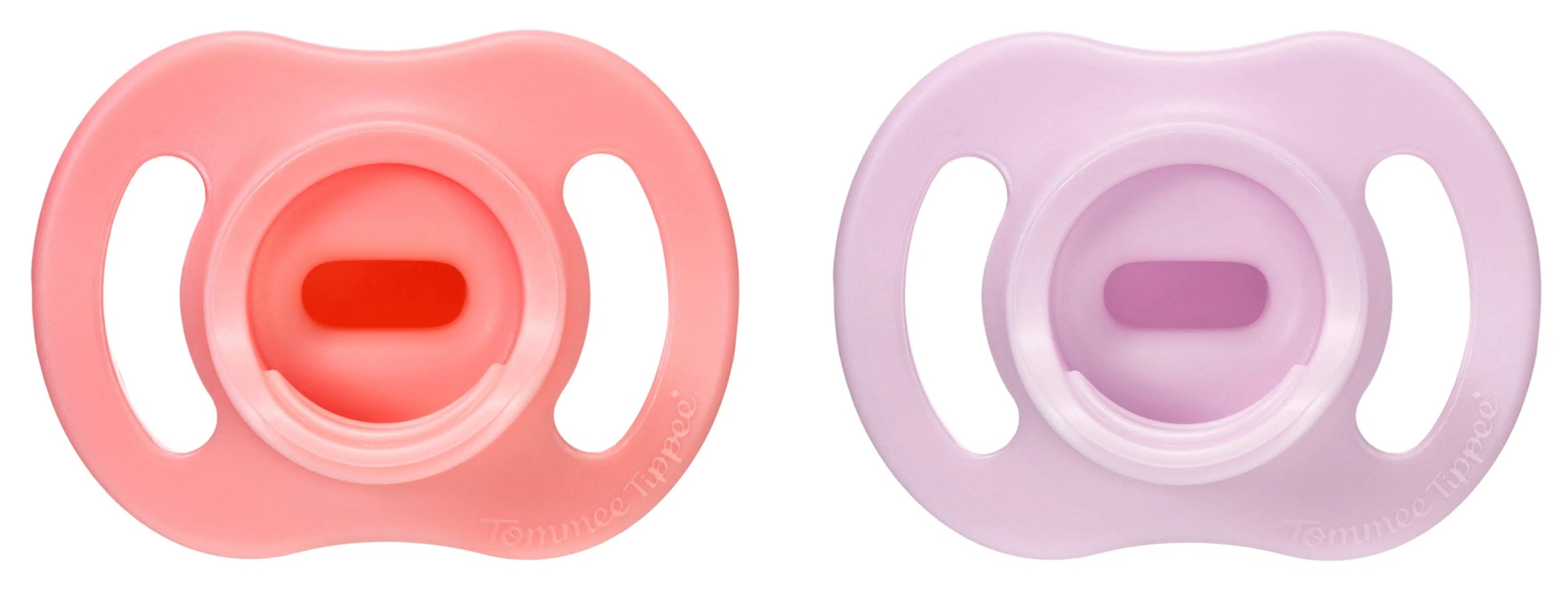 Suzete ortodontice Tommee Tippee - Ultra Light Stay Put, 0-6 luni, 2 bucăți, roz/lila