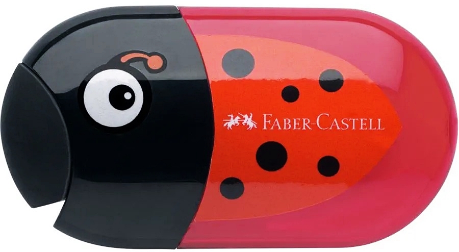 Ascuțitoare dublă Faber-Castell - Gărgăriță, cu rezervor și radieră