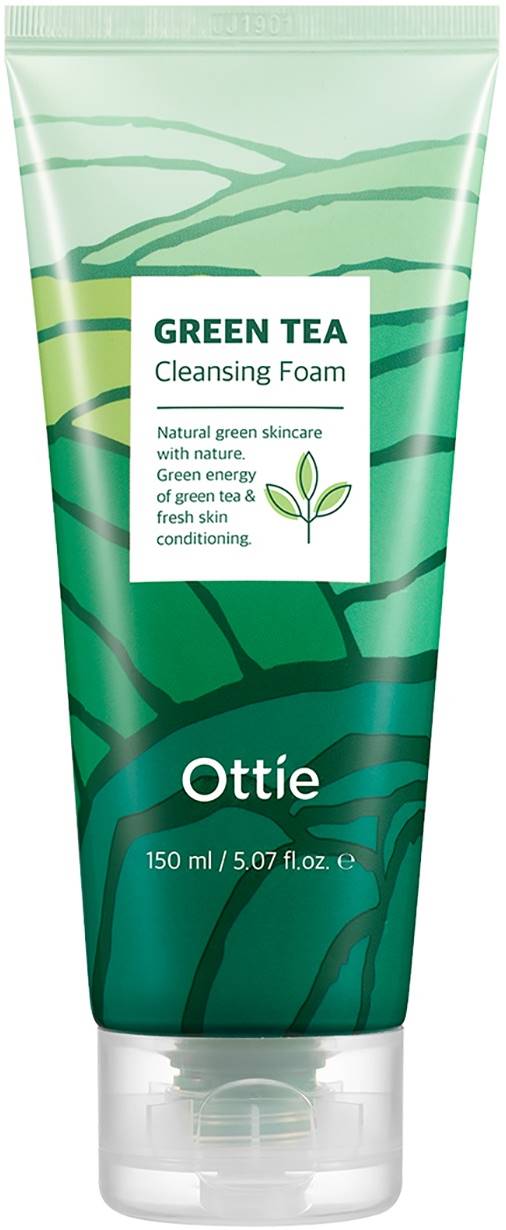Ottie Green Tea Spumă de curățare pentru față cu ceai verde, 150 ml