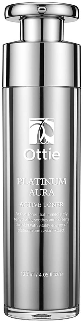 Ottie Platinum Aura Tonic facial rejuvenator cu caviar negru și platină, 120 ml