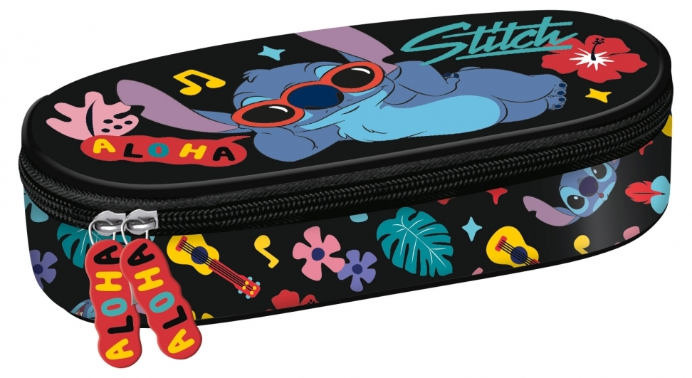 Penar oval St. Majewski Stitch - negru Aloha, 1 fermoar