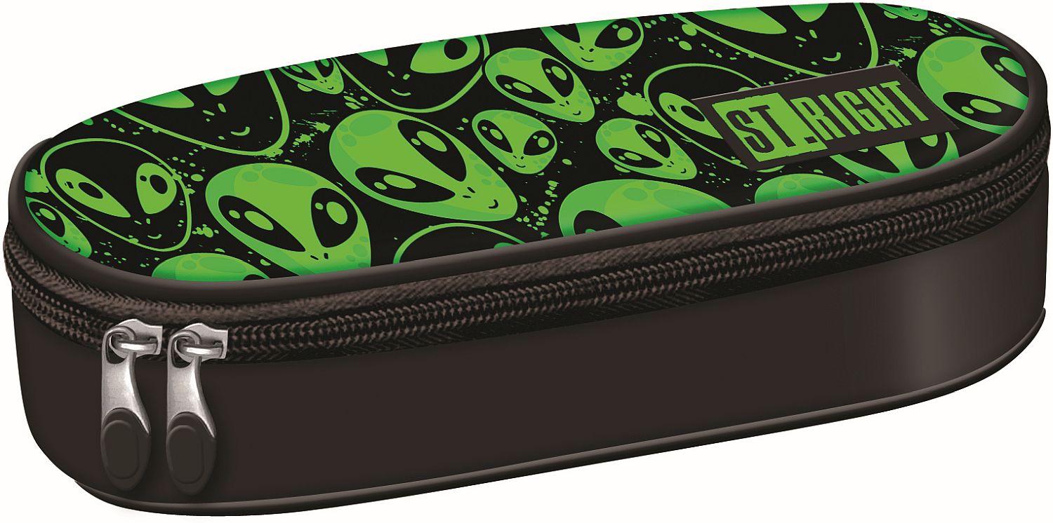 Penar oval St. Right Green Aliens - 1 fermoar