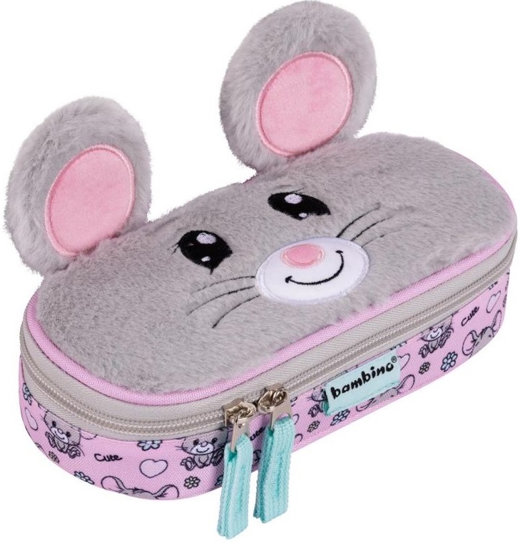 Penar școlar oval Bambino Premium Mouse - Cu 1 fermoar