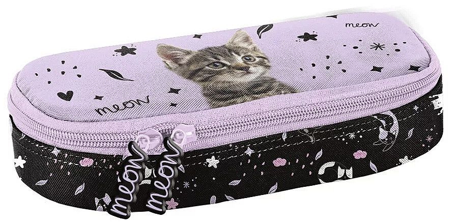 Penar școlar oval Paso Cat - Meow, 1 fermoar