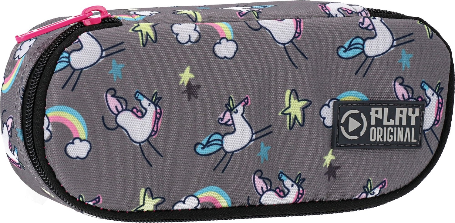 Penar școlar oval Play Rainbow Unicorn - Cu 1 fermoar