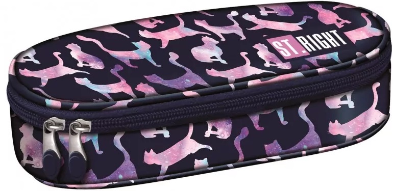 Penar scolar oval St. Right Cosmic Cats - Cu 1 fermoar