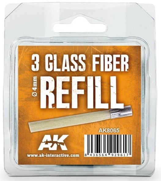 Rezerve de creioane din fibră de sticlă AK Interactive - Glass Fibre Refills - 3 x 4 mm (AK8065)