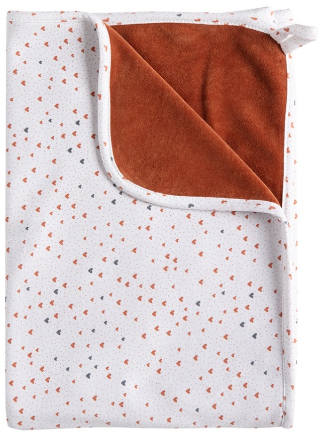 Scutec din bumbac Bebe-Jou - 100 x 75 cm, Hearts