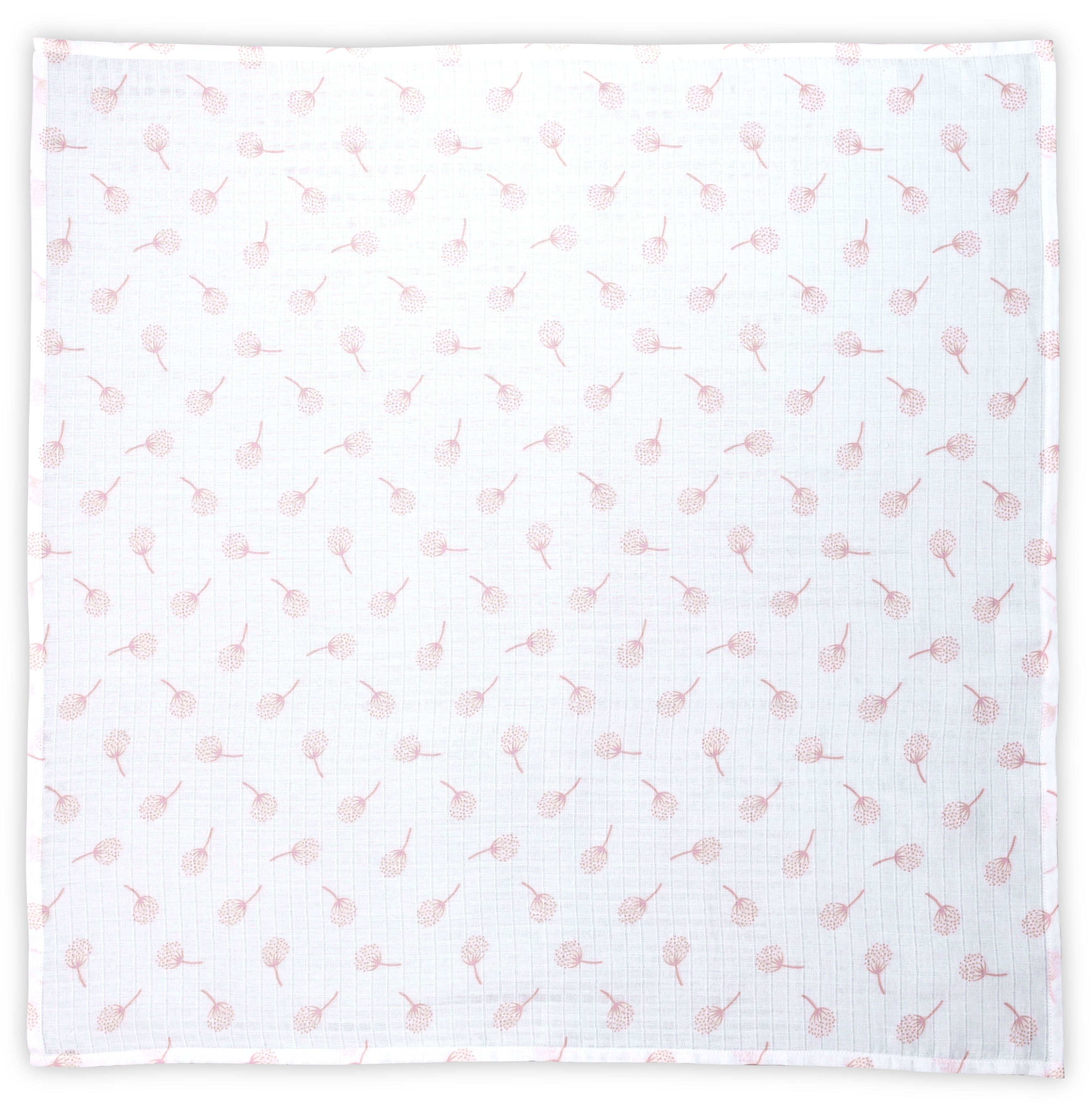 Scutec din bumbac Lorelli - 80 x 80 cm, florală roz