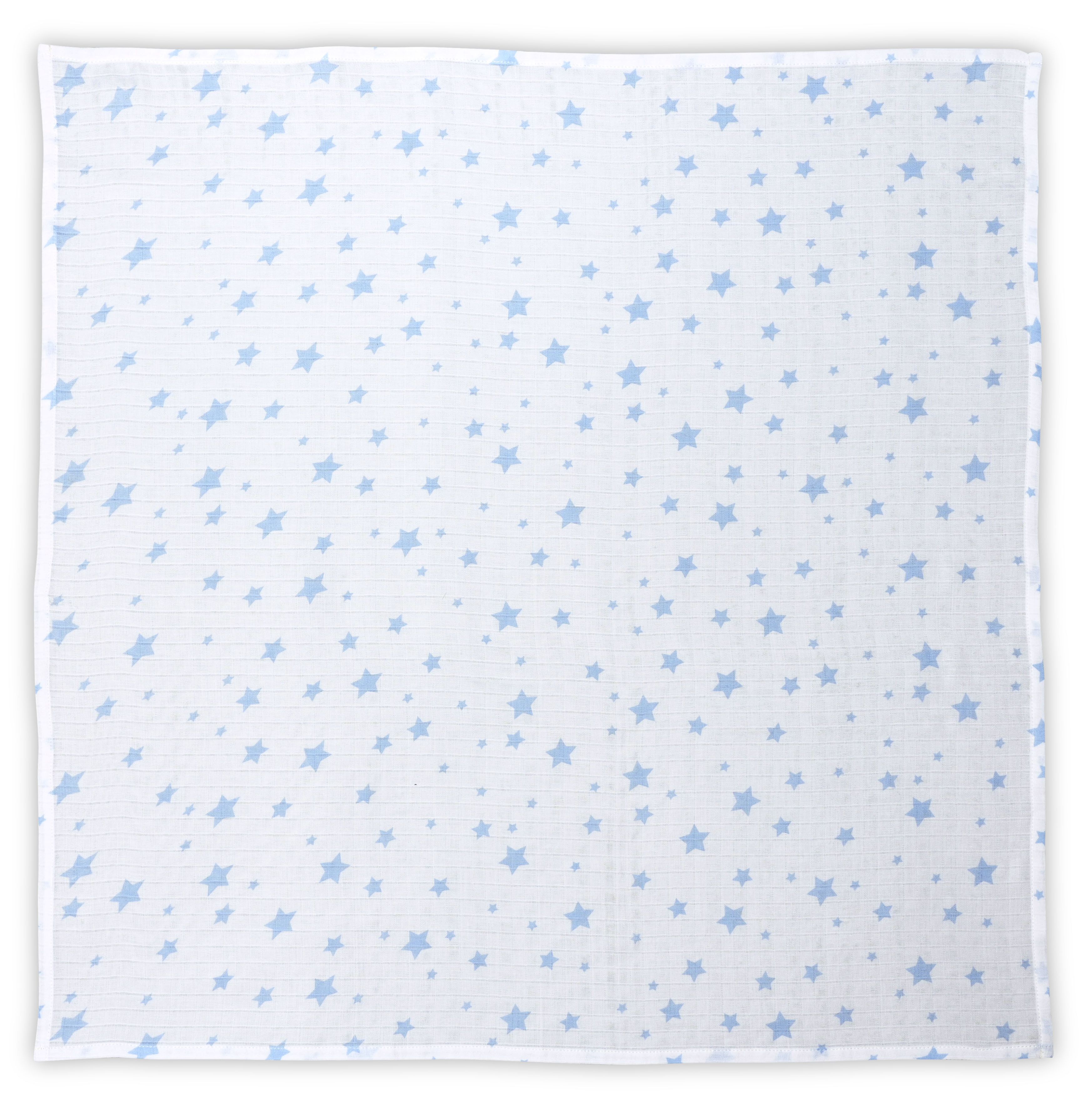 Scutec din bumbac Lorelli - 80 x 80 cm, ploaie de stele albastre