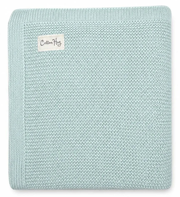 Păturică din bumbac Cotton Hug - Organic, 80 x 100 cm, cer