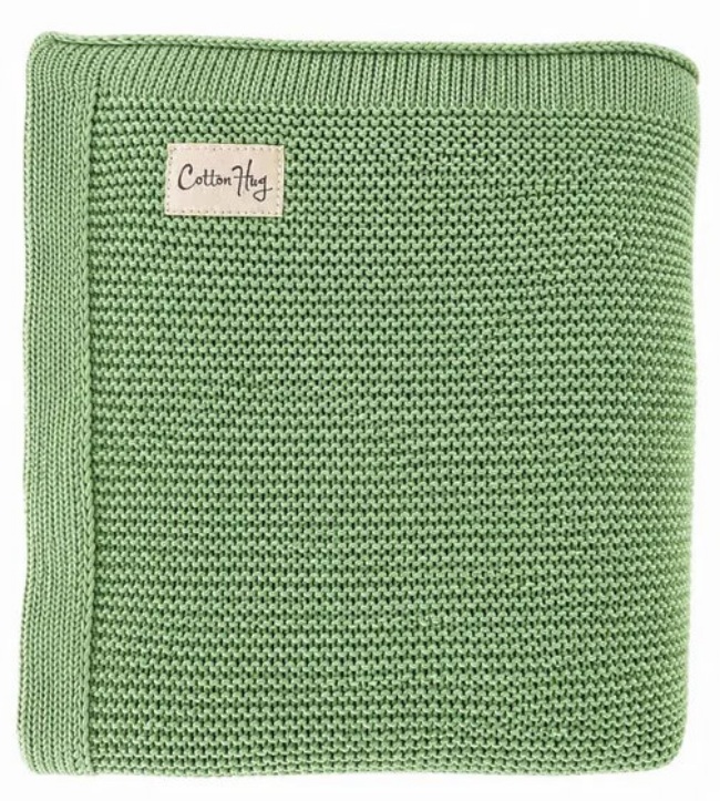 Păturică din bumbac Cotton Hug - Organic, 80 x 100 cm, broscuță