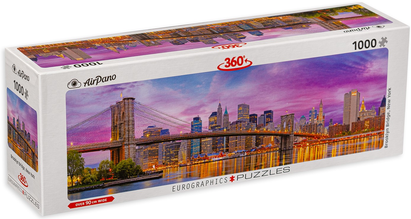 Puzzle panoramic Eurographics din 1000 de piese - Podul Brooklyn,  New York