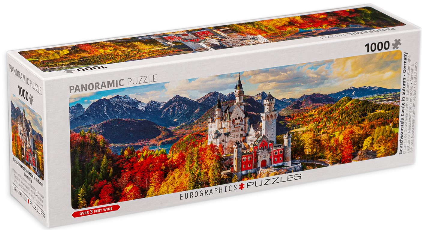 Puzzle panoramic Eurographics din 1000 de piese - Castelul Neuschwanstein toamna