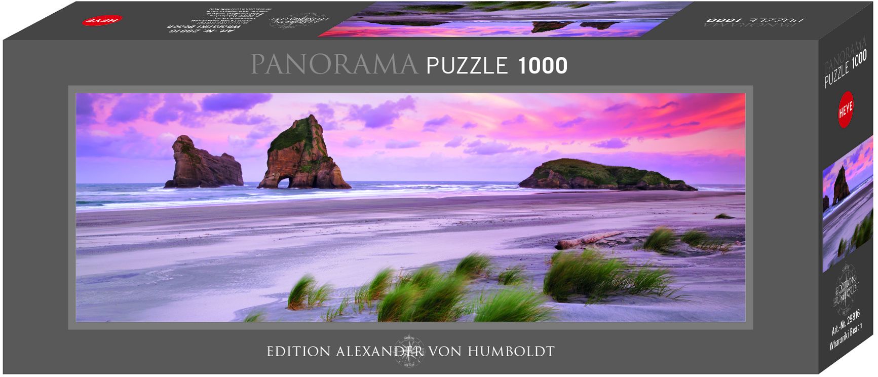 Puzzle panoramic Heye din 1000 de piese - Plaja Wharariki, Noua Zeelanda